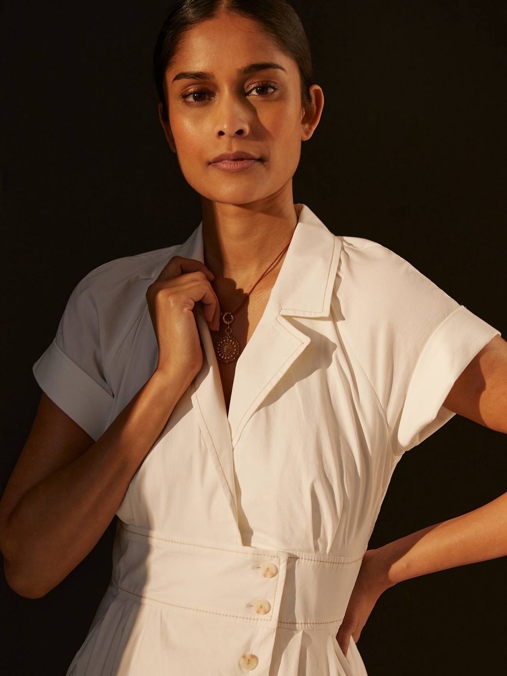 Anthropologie // Maeve Poplin Midi Shirtdress - Picture 2 of 8